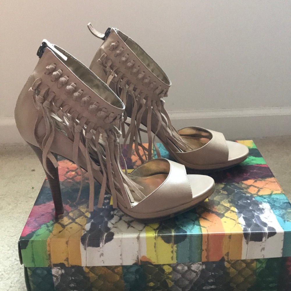 Fringe Heeled Sandals - Picture 3 of 7